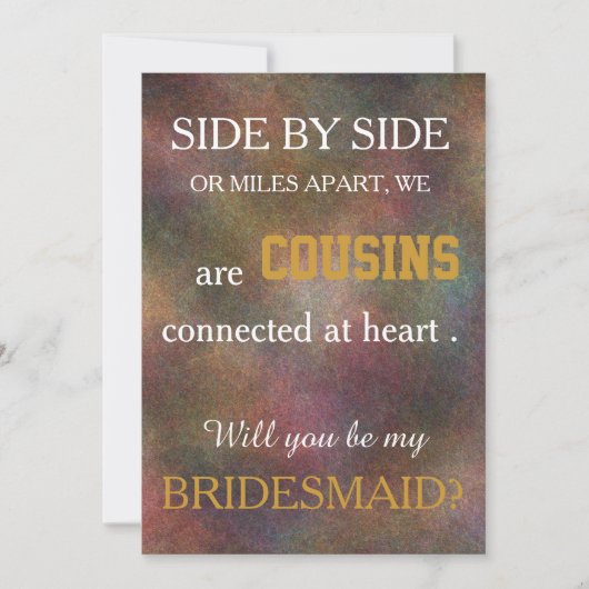 Bent u mijn bruidsmeisje? kaart (Voorkant)