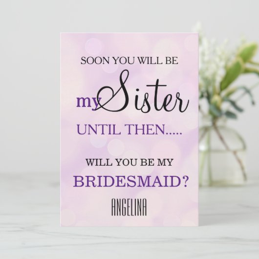 Bent u mijn bruidsmeisje? kaart (Staand voorkant)