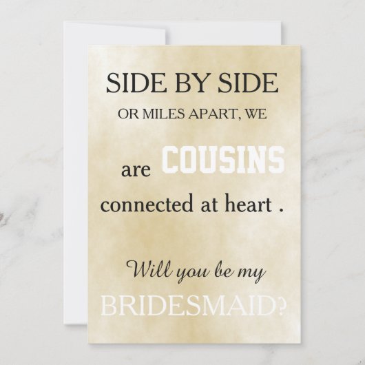 Bent u mijn bruidsmeisje? kaart (Voorkant)