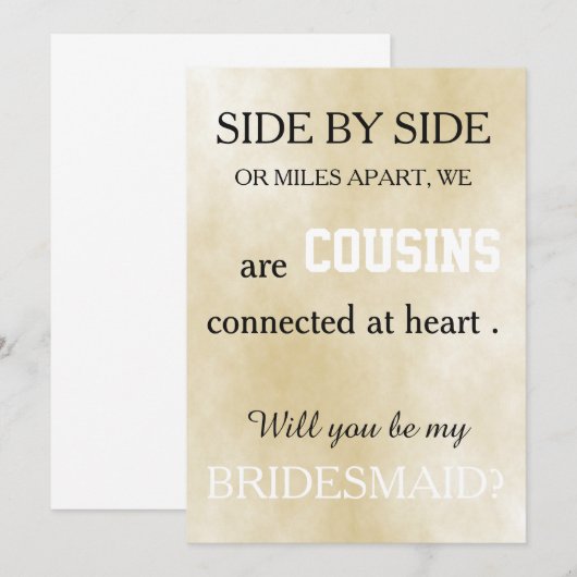 Bent u mijn bruidsmeisje? kaart (Voorkant / Achterkant)
