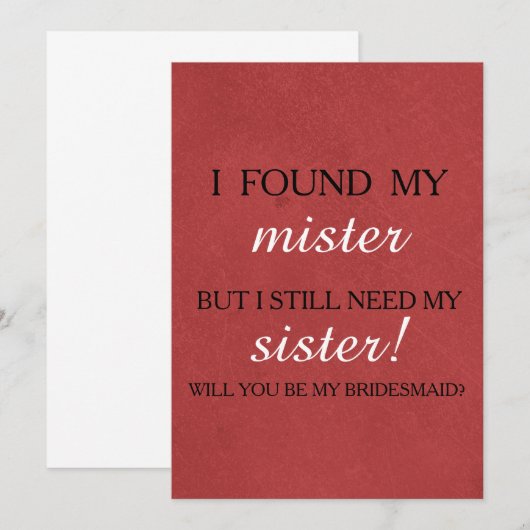 Bent u mijn bruidsmeisje? kaart (Voorkant / Achterkant)