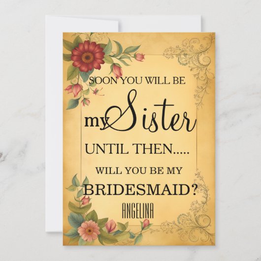 Bent u mijn bruidsmeisje? kaart (Voorkant)