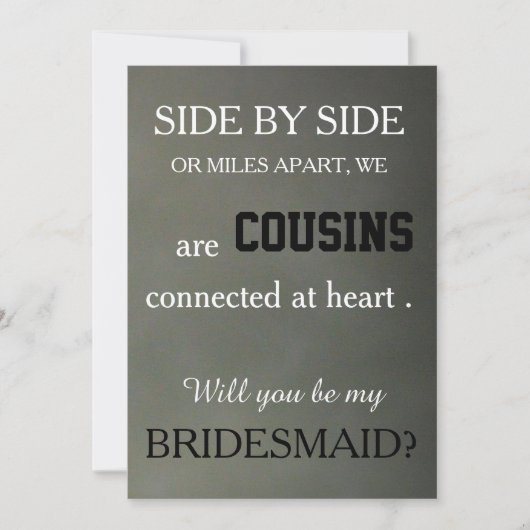 Bent u mijn bruidsmeisje? kaart (Voorkant)