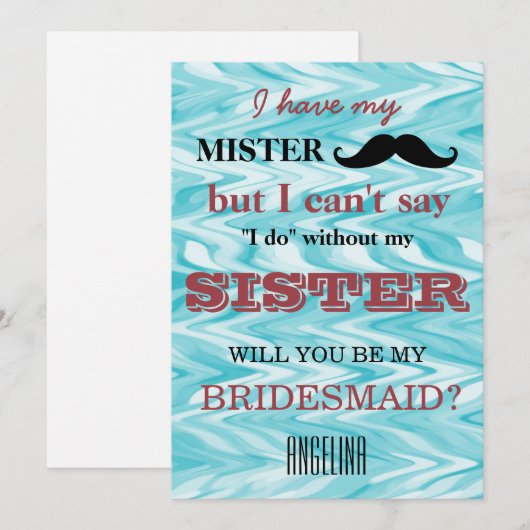 Bent u mijn bruidsmeisje? kaart (Voorkant / Achterkant)