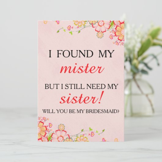 Bent u mijn bruidsmeisje? kaart (Staand voorkant)
