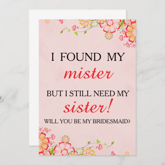 Bent u mijn bruidsmeisje? kaart (Voorkant / Achterkant)