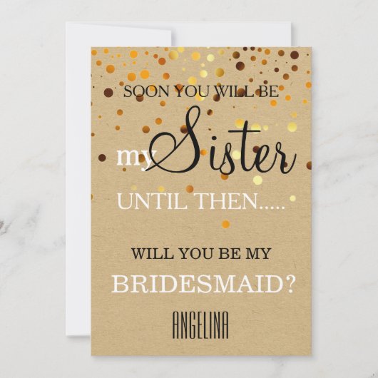 Bent u mijn bruidsmeisje? kaart (Voorkant)