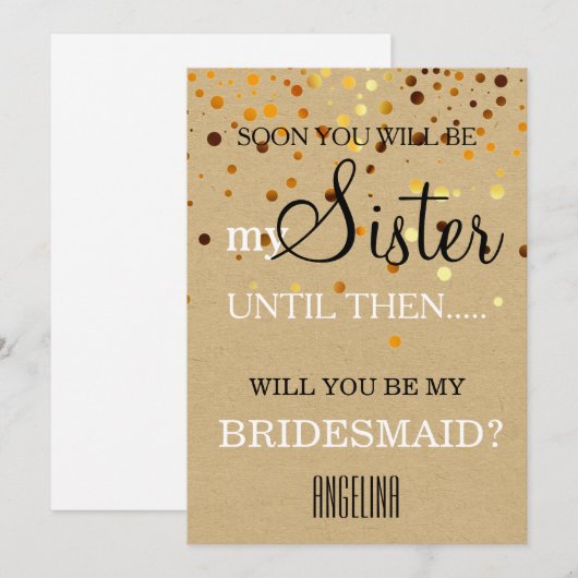 Bent u mijn bruidsmeisje? kaart (Voorkant / Achterkant)