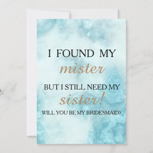 Bent u mijn bruidsmeisje? kaart (Voorkant)