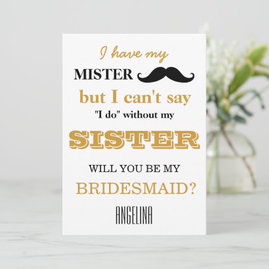 Bent u mijn bruidsmeisje? kaart (Staand voorkant)