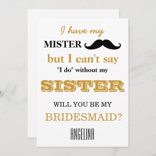 Bent u mijn bruidsmeisje? kaart (Voorkant / Achterkant)