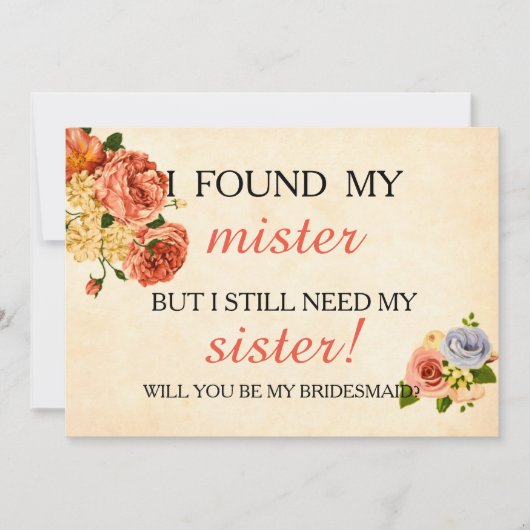 Bent u mijn bruidsmeisje? kaart (Voorkant)