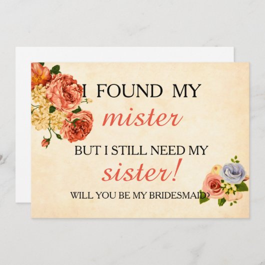 Bent u mijn bruidsmeisje? kaart (Voorkant / Achterkant)