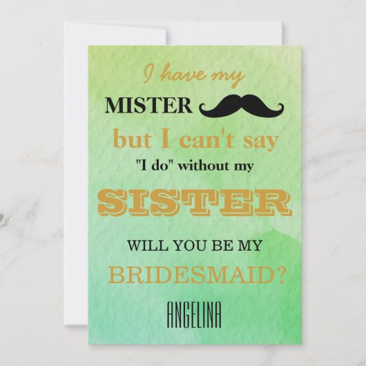 Bent u mijn bruidsmeisje? kaart (Voorkant)