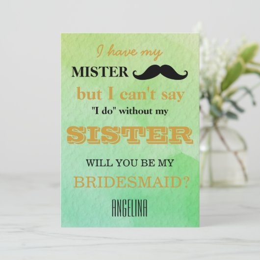 Bent u mijn bruidsmeisje? kaart (Staand voorkant)