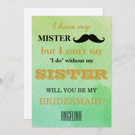 Bent u mijn bruidsmeisje? kaart (Voorkant / Achterkant)