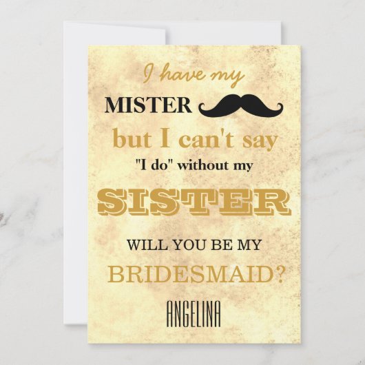 Bent u mijn bruidsmeisje? kaart (Voorkant)