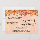 Bent u mijn bruidsmeisje? kaart (Voorkant)