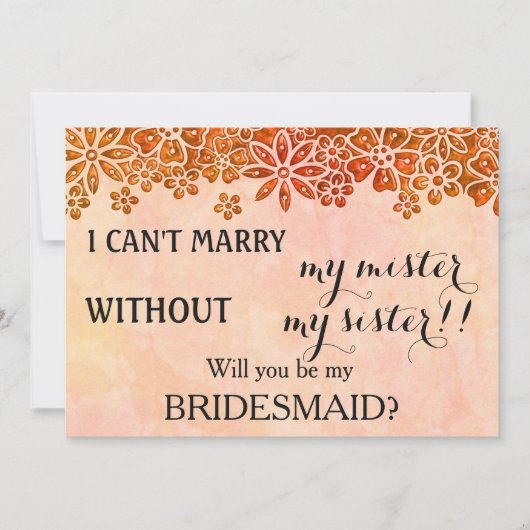 Bent u mijn bruidsmeisje? kaart (Voorkant)