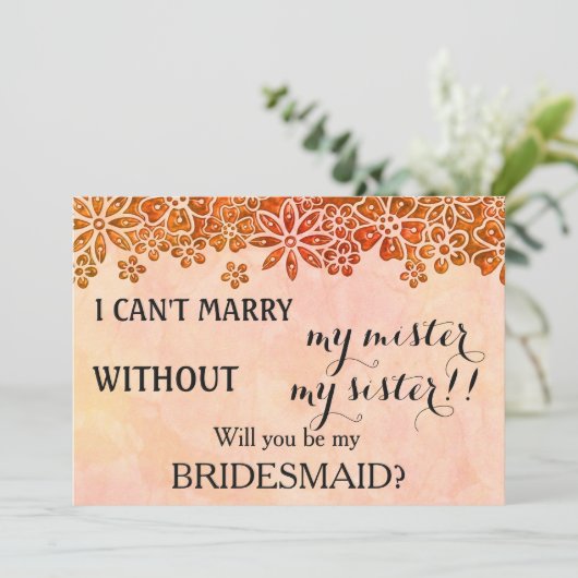 Bent u mijn bruidsmeisje? kaart (Staand voorkant)