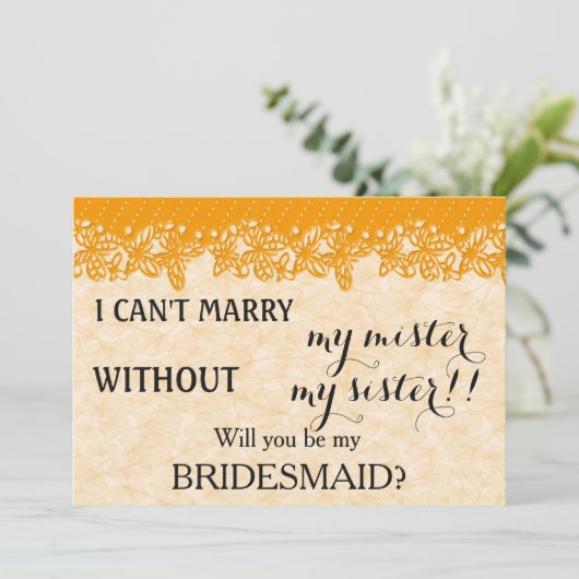 Bent u mijn bruidsmeisje? kaart (Staand voorkant)