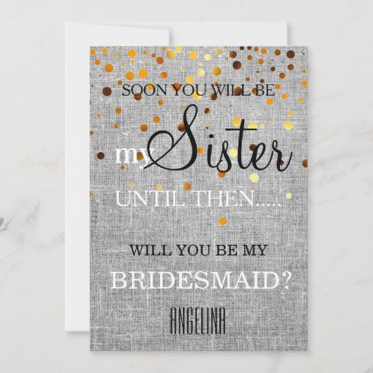 Bent u mijn bruidsmeisje? kaart (Voorkant)