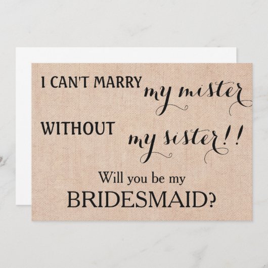 Bent u mijn bruidsmeisje? kaart (Voorkant / Achterkant)