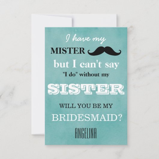Bent u mijn bruidsmeisje? kaart (Voorkant)