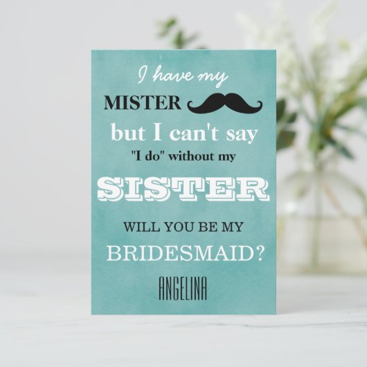 Bent u mijn bruidsmeisje? kaart (Staand voorkant)