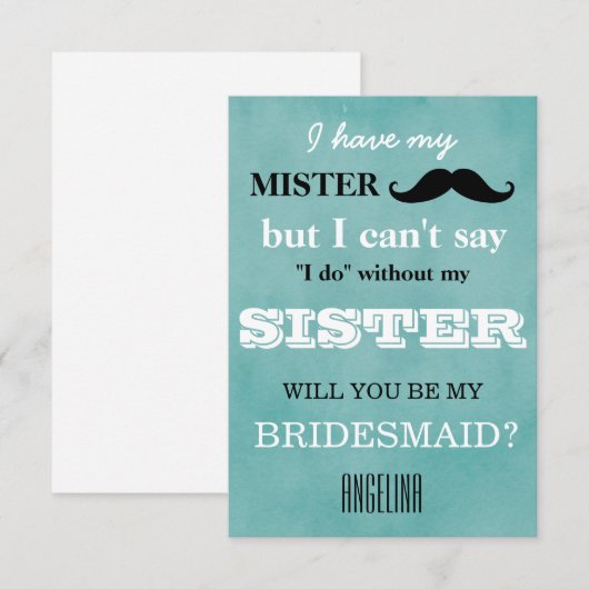 Bent u mijn bruidsmeisje? kaart (Voorkant / Achterkant)