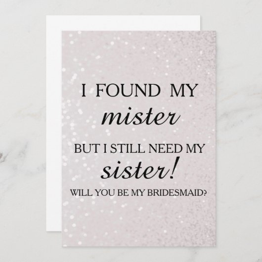 Bent u mijn bruidsmeisje? kaart (Voorkant / Achterkant)