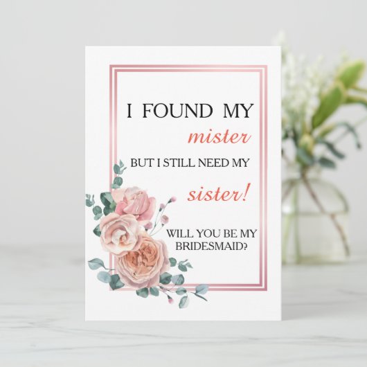 Bent u mijn bruidsmeisje? kaart (Staand voorkant)