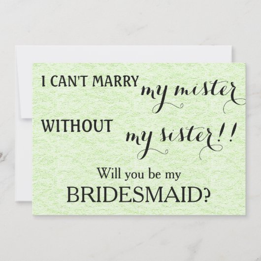 Bent u mijn bruidsmeisje? kaart (Voorkant)