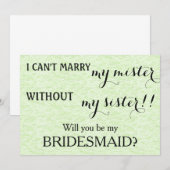 Bent u mijn bruidsmeisje? kaart (Voorkant / Achterkant)