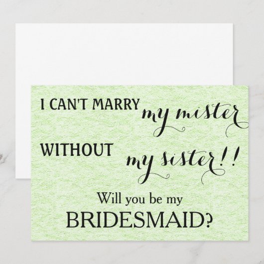 Bent u mijn bruidsmeisje? kaart (Voorkant / Achterkant)