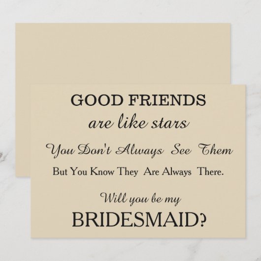 Bent u mijn bruidsmeisje? kaart (Voorkant / Achterkant)