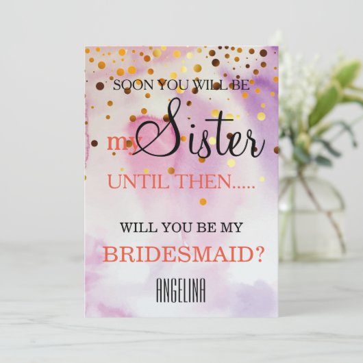 Bent u mijn bruidsmeisje? kaart (Staand voorkant)
