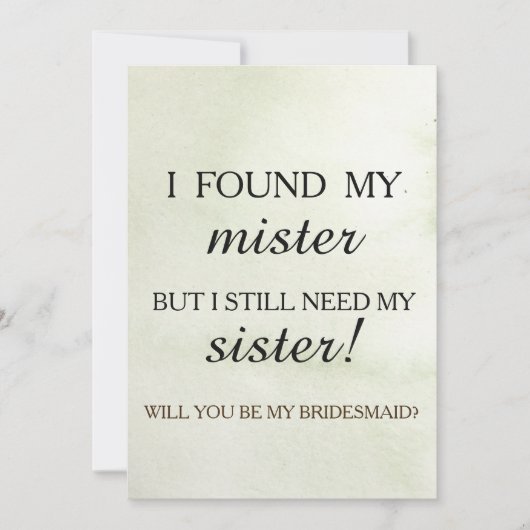 Bent u mijn bruidsmeisje? kaart (Voorkant)