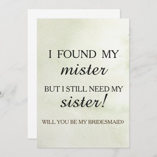 Bent u mijn bruidsmeisje? kaart (Voorkant / Achterkant)