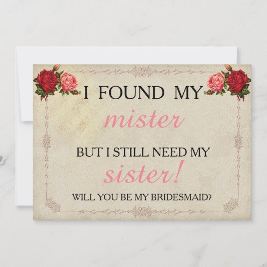 Bent u mijn bruidsmeisje? kaart (Voorkant)