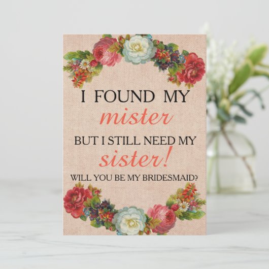 Bent u mijn bruidsmeisje? kaart (Staand voorkant)