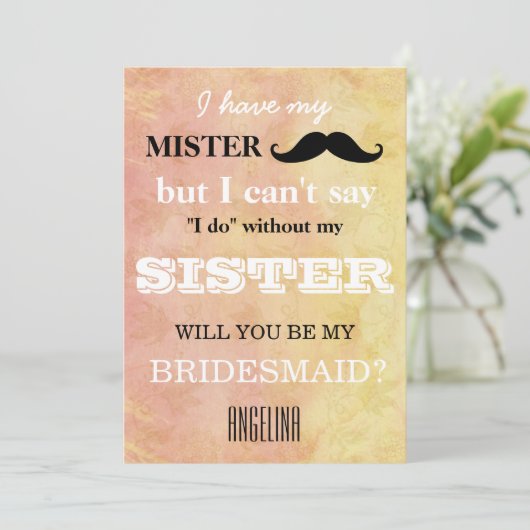 Bent u mijn bruidsmeisje? kaart (Staand voorkant)
