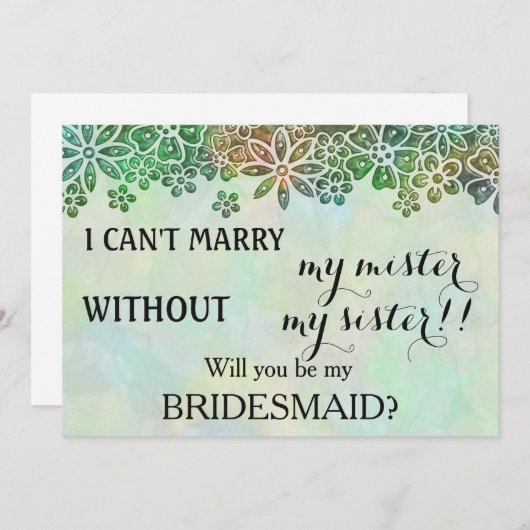 Bent u mijn bruidsmeisje? kaart (Voorkant / Achterkant)