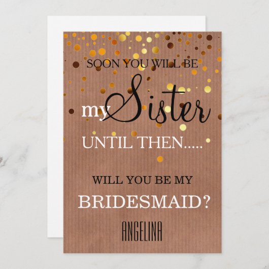 Bent u mijn bruidsmeisje? kaart (Voorkant / Achterkant)
