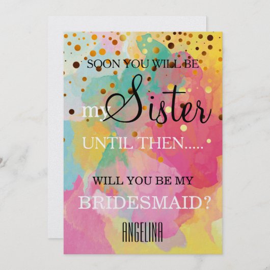 Bent u mijn bruidsmeisje? kaart (Voorkant / Achterkant)