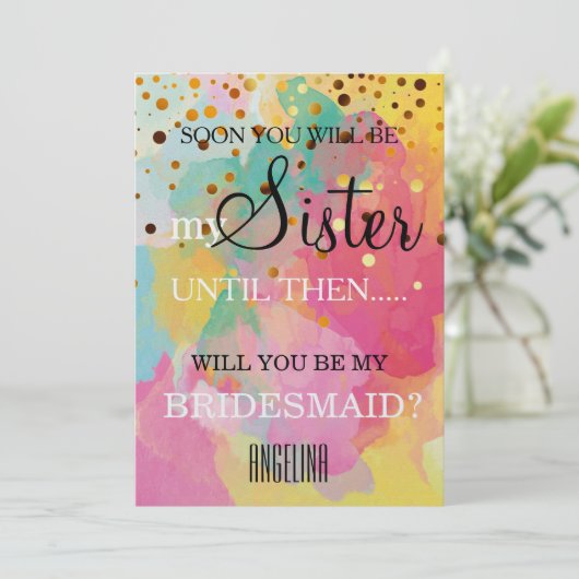 Bent u mijn bruidsmeisje? kaart (Staand voorkant)
