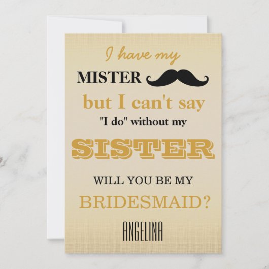 Bent u mijn bruidsmeisje? kaart (Voorkant)