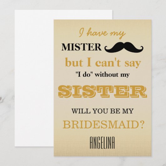 Bent u mijn bruidsmeisje? kaart (Voorkant / Achterkant)