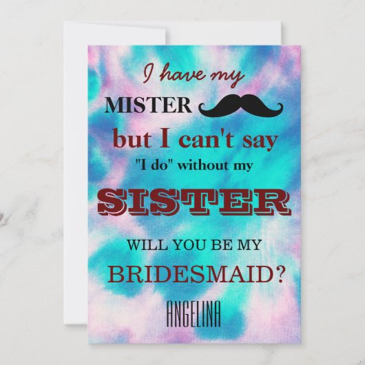 Bent u mijn bruidsmeisje? kaart (Voorkant)