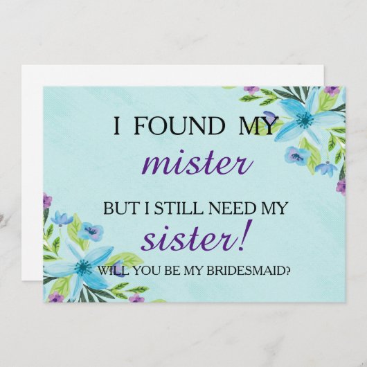 Bent u mijn bruidsmeisje? kaart (Voorkant / Achterkant)